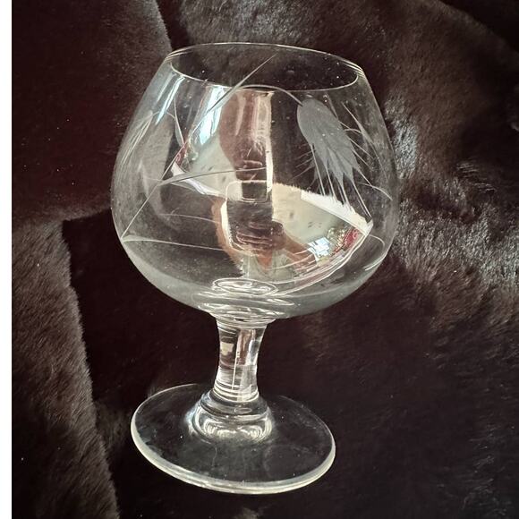 Vintage Brandy Snifters with wheat pattern, by Craftsmen Stemware set of 2 - Picture 3 of 6